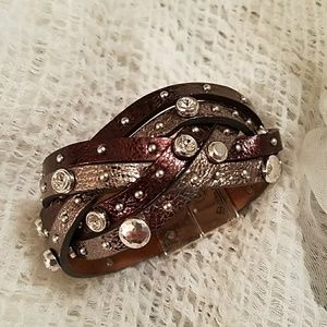 Brighton Leather Bracelet w/crystals